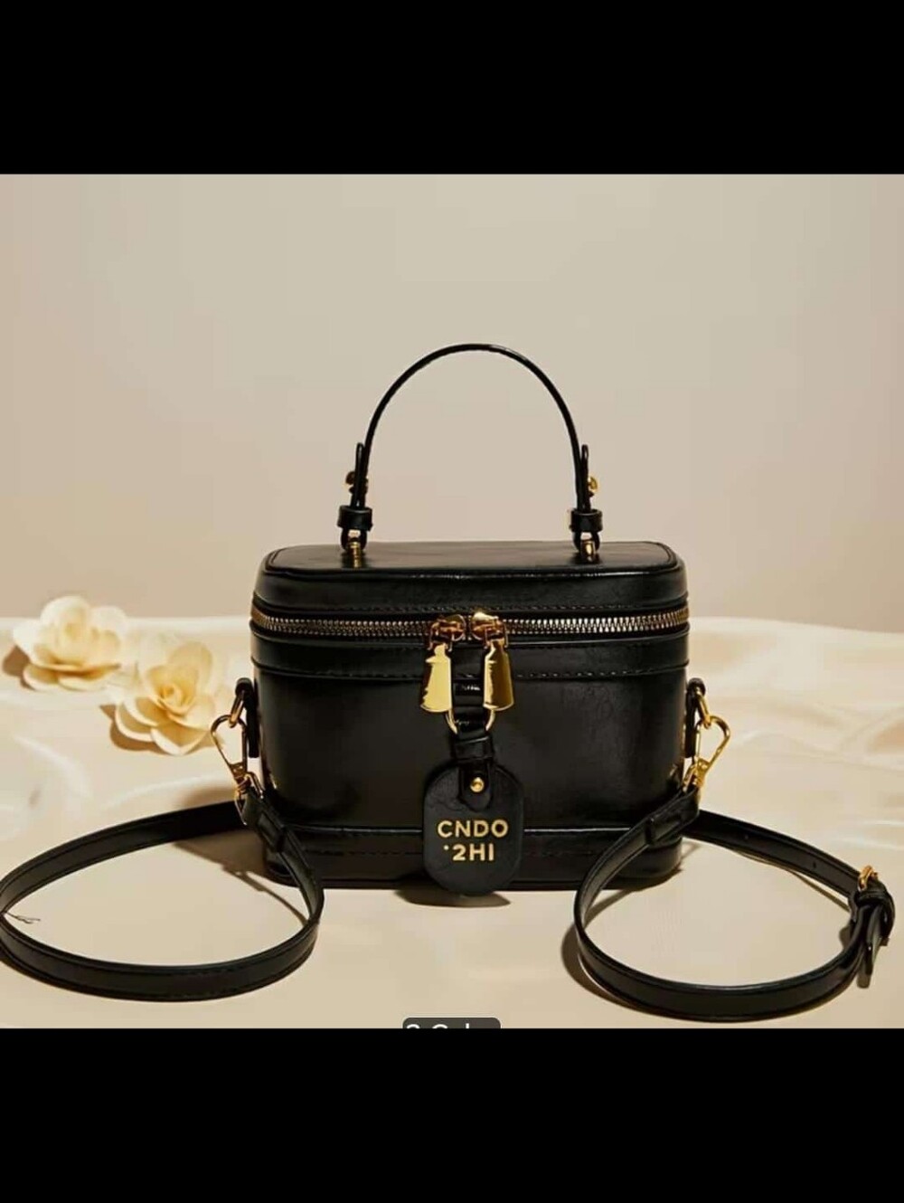 & Other Stories Black Box Crossbody with Gold Hardware